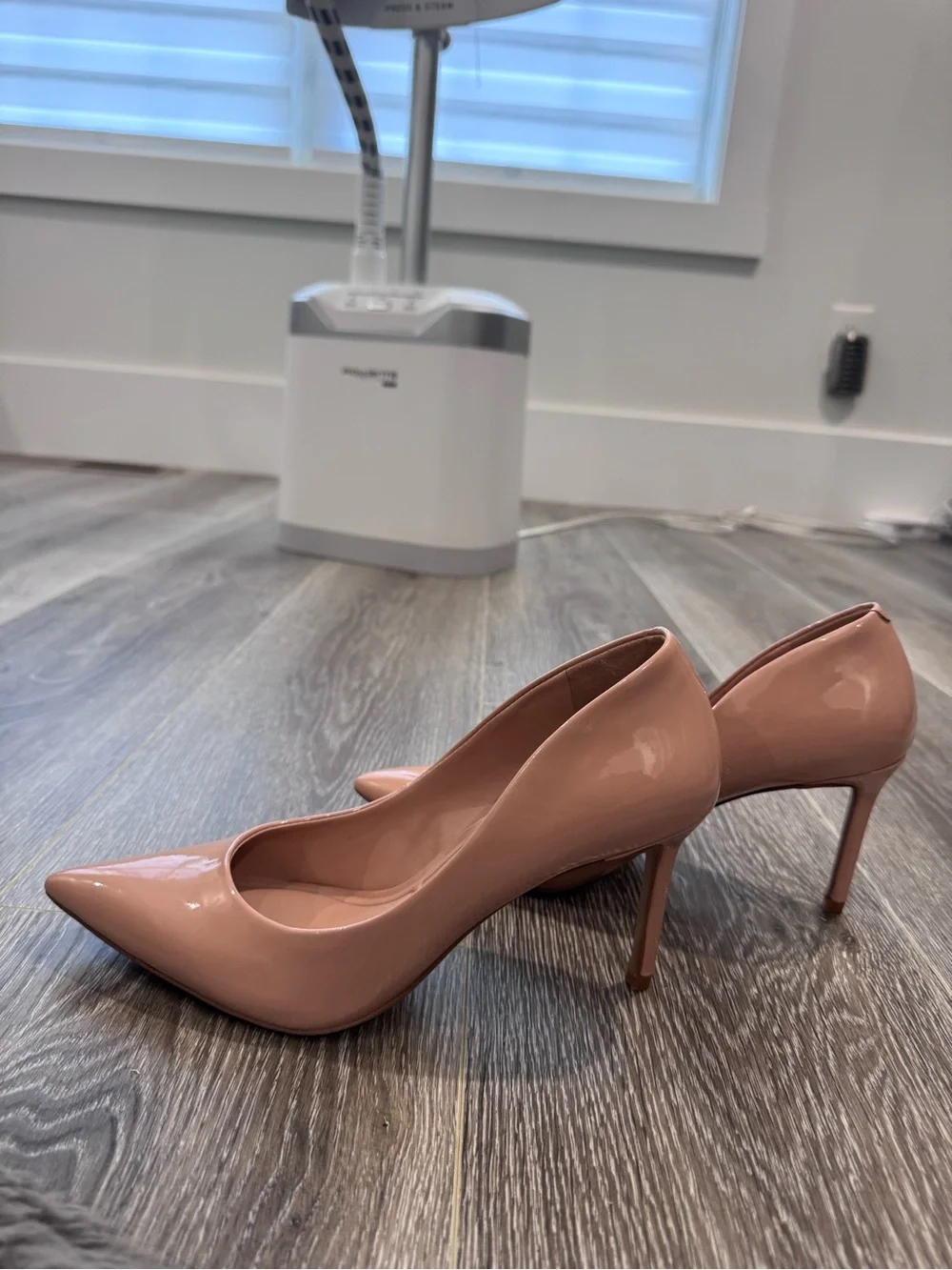 Aldo Patent Pointed Toe Pumps in Blush